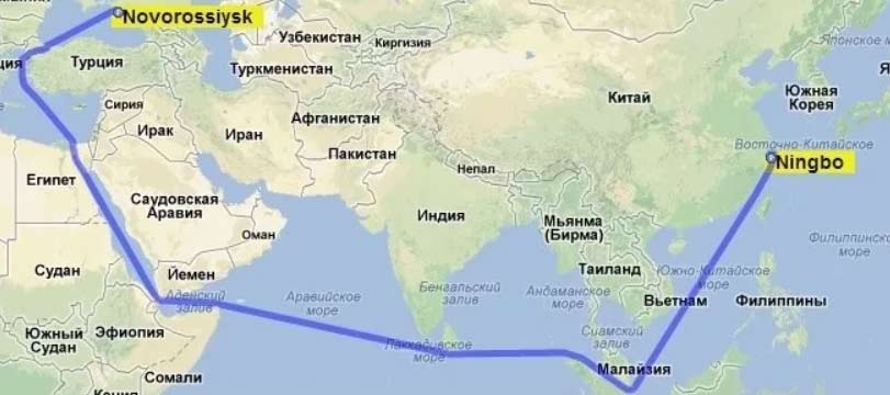 Один из способов — это перевозка грузов через порты Новороссийск и Владивосток.